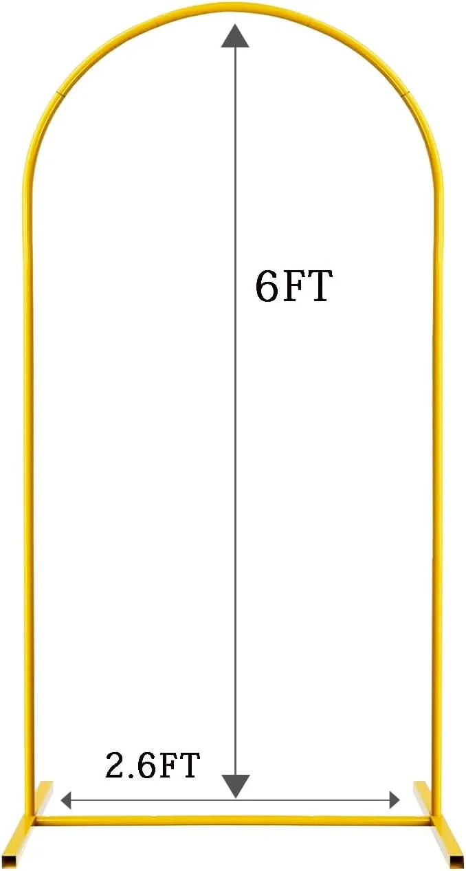 6FT Arch Backdrop Stand Gold Metal Arch Stand Fitting Wedding Balloon Arch Frame Chiara Backdrop Stand for Baby Shower Bridal Shower Birthday Party Gender Reveal Backdrop Decoration