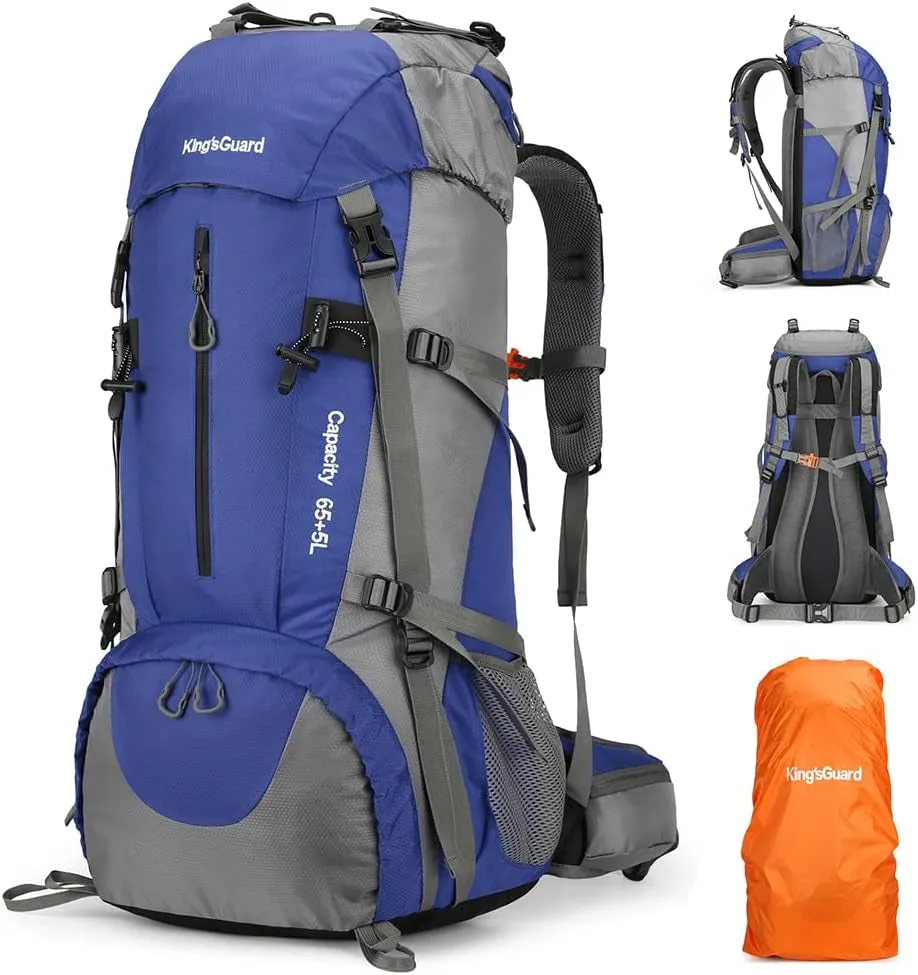 70L Hiking Backpack with Rain Cover Lightweight Travel Backpack Waterproof Camping Backpack