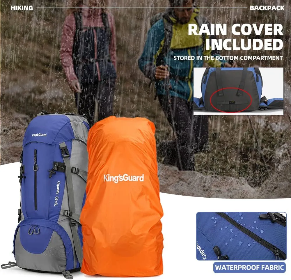 70L Hiking Backpack with Rain Cover Lightweight Travel Backpack Waterproof Camping Backpack