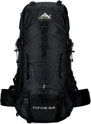 70L Large Camping Hiking Backpack , Lightweight Nylon Trekking Rucksack,For Men Women Outdoor Large Capacity Sports Mountaineering Backpack Climbing Travel Waterproof Daypack, Black