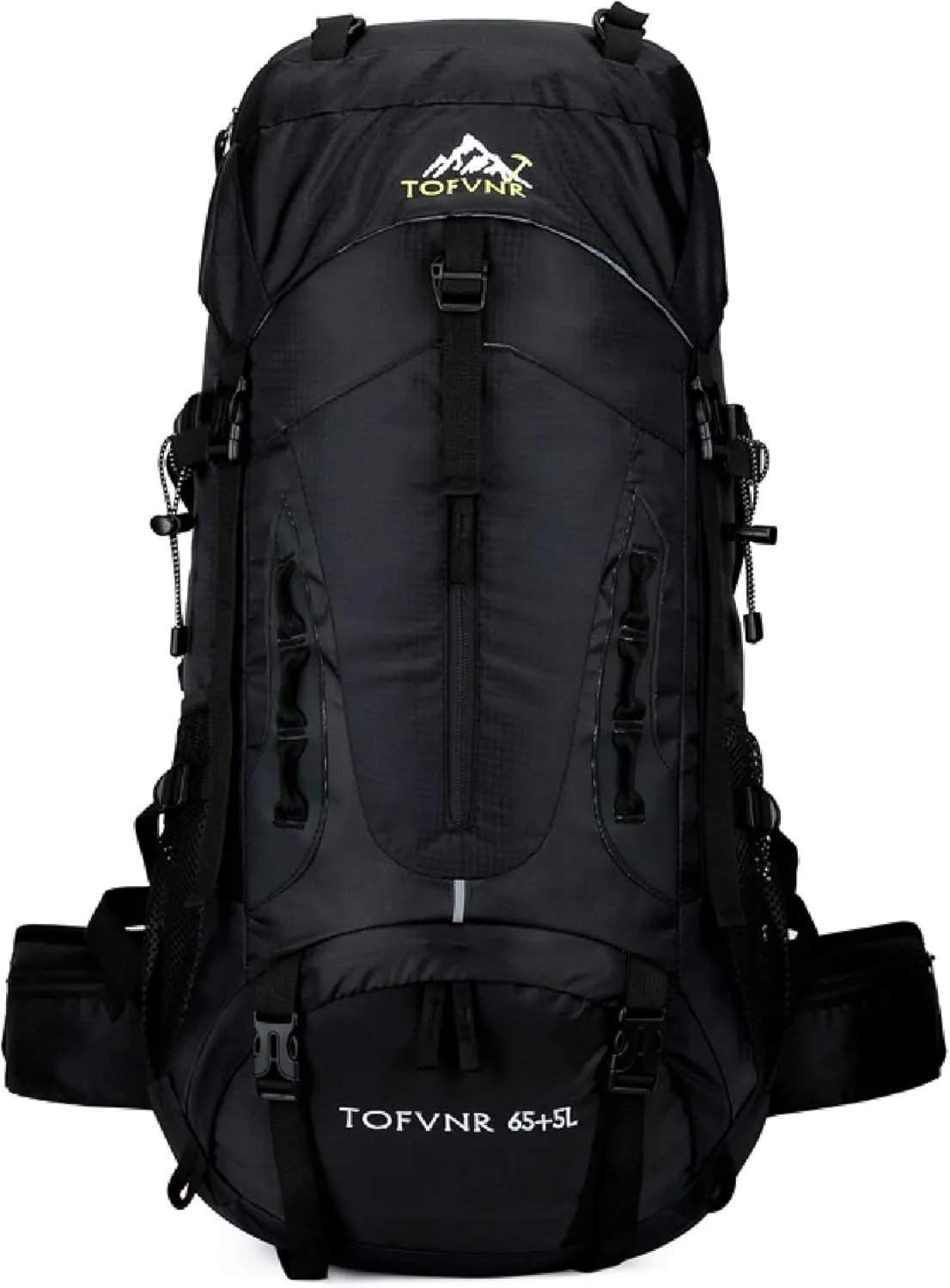 70L Large Camping Hiking Backpack , Lightweight Nylon Trekking Rucksack,For Men Women Outdoor Large Capacity Sports Mountaineering Backpack Climbing Travel Waterproof Daypack, Black