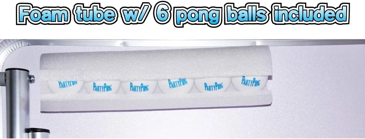 8-Foot Folding Pong Table - Choose Table Options (Base, Cup Holes, LED Lights, or Cup Holes & LED Lights) - America Edition