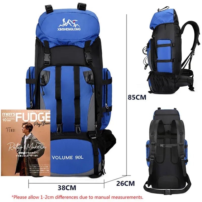 90L Waterproof Hiking Backpack – Large Capacity Camping & Trekking Rucksack for Outdoor Travel, Sports, & Adventure Gear for Men