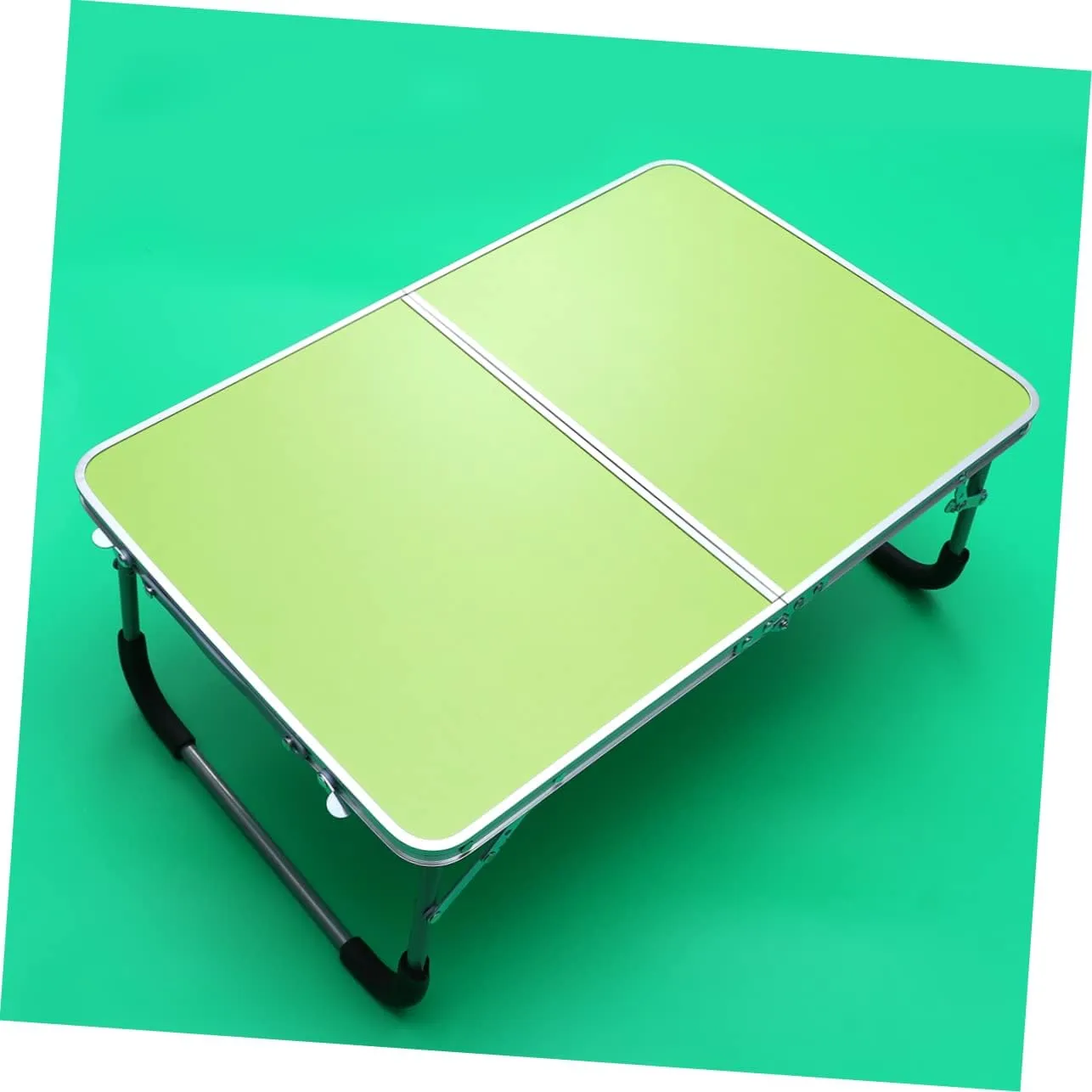 ABOOFAN Aluminium Alloy Folding Table Computer Desk for Camping BBQ Outdoor Travel Easy Setup Design Compact Green Folding Desk for Picnics Hiking