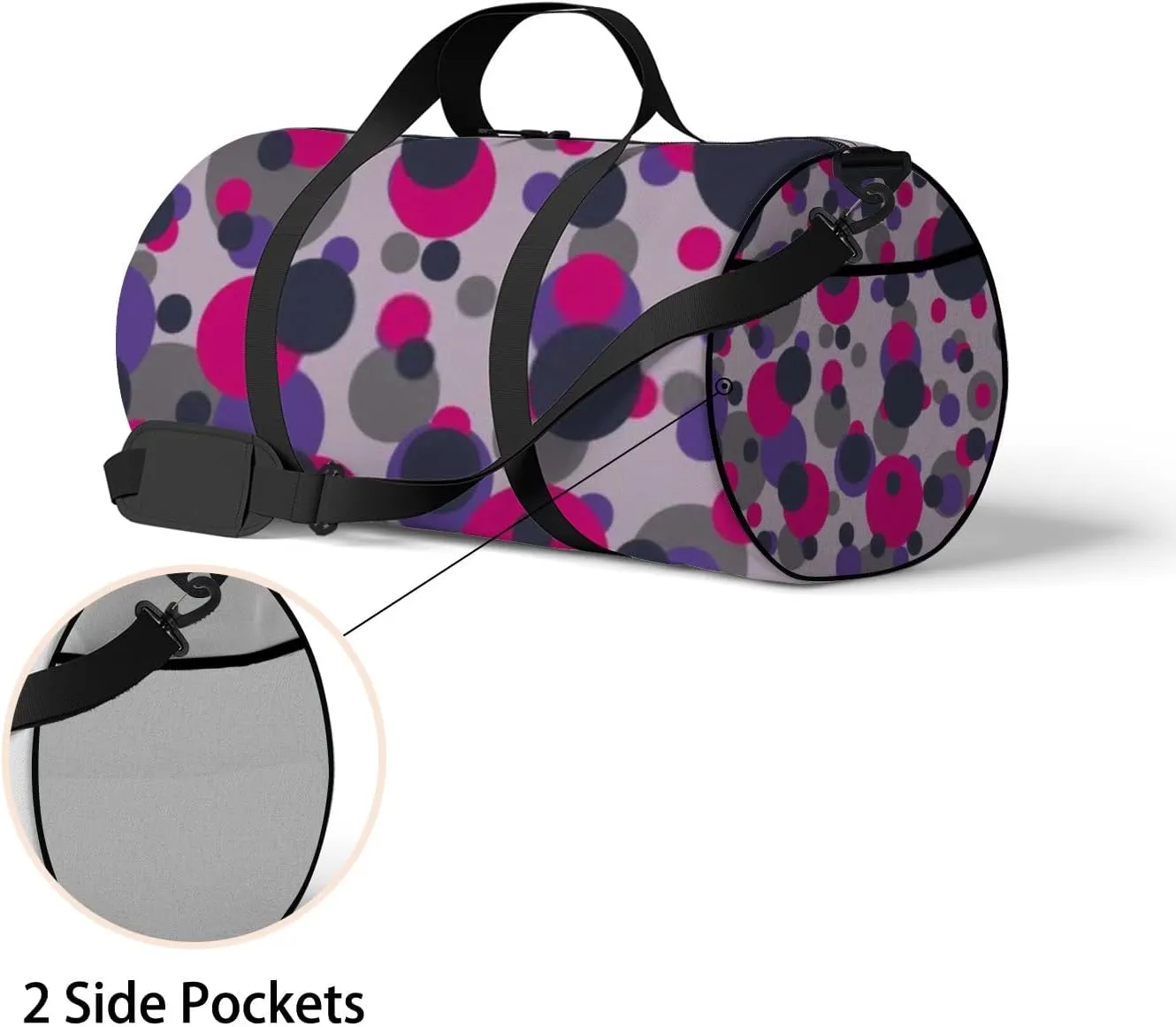 Abstract Geometric Colorful Seamless Pattern Background Sports Bag Tote Bag Waterproof Gym Bag with Shoulder Strap Zipper 2 Side Pockets for Men and Women, Travel and Storage Shoulder Bag.
