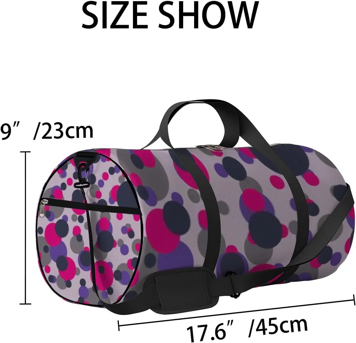 Abstract Geometric Colorful Seamless Pattern Background Sports Bag Tote Bag Waterproof Gym Bag with Shoulder Strap Zipper 2 Side Pockets for Men and Women, Travel and Storage Shoulder Bag.