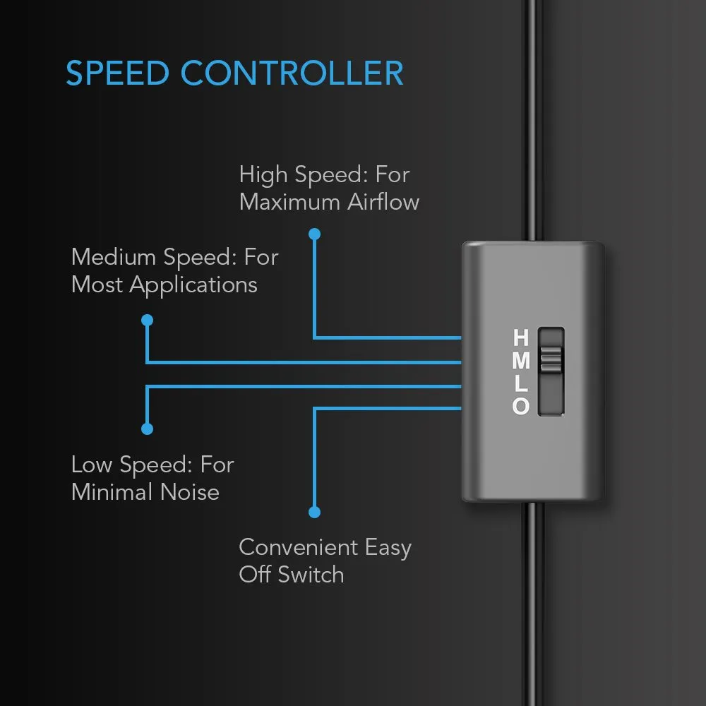 AC Infinity AIRPLATE S5, Quiet Cooling Fan System 8" with Speed Control, for Home Theater AV Cabinets