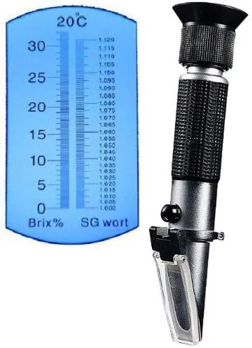 Ade Advanced Optics BCBI9177 Beer Wort and Wine Refractometer, Dual Scale - Specific Gravity 1.000-1.120 and Brix 0-32%, Replaces Homebrew Hydrometer (Aluminum)