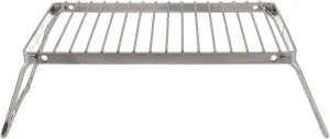 Adjustable Height Stainless Steel Camping Grate, Thicker Camp Fire Cooking Racks with Drain for Outdoor, Folding Backpacking Grill for Outdoor Travel, Camping and Picnic