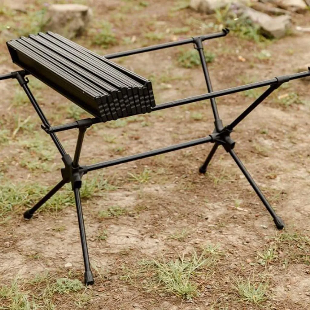 Adjustable Legs Outdoor Table Folding Portable Aluminum Camping Table with Carry Bag Large Camp Table