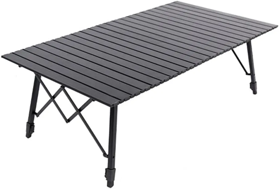 Adjustable Legs Outdoor Table Folding Portable Aluminum Camping Table with Carry Bag Large Camp Table