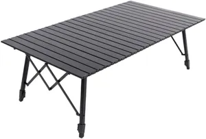 Adjustable Legs Outdoor Table Folding Portable Aluminum Camping Table with Carry Bag Large Camp Table