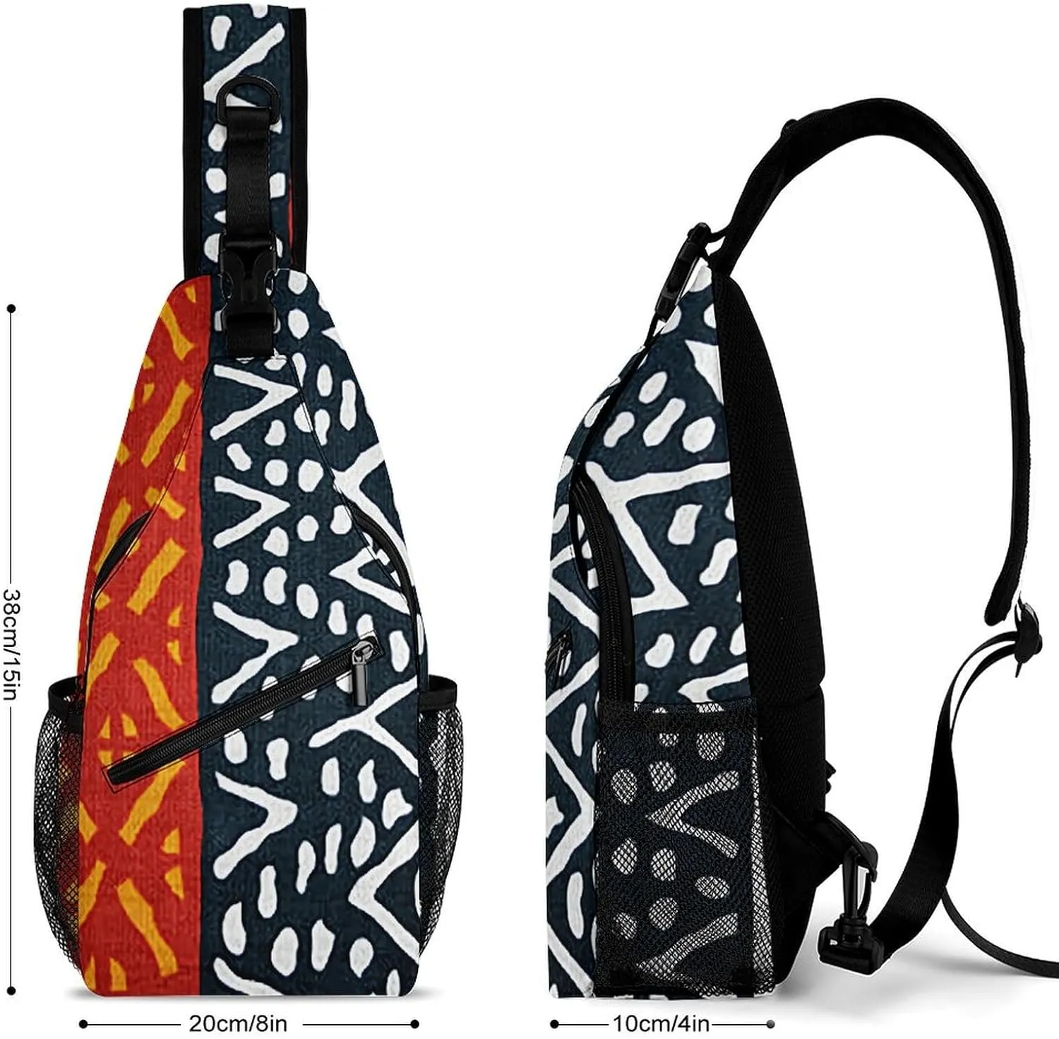 African Print A Spacious And Large Capacity Portable Adjustable Chest Bag
