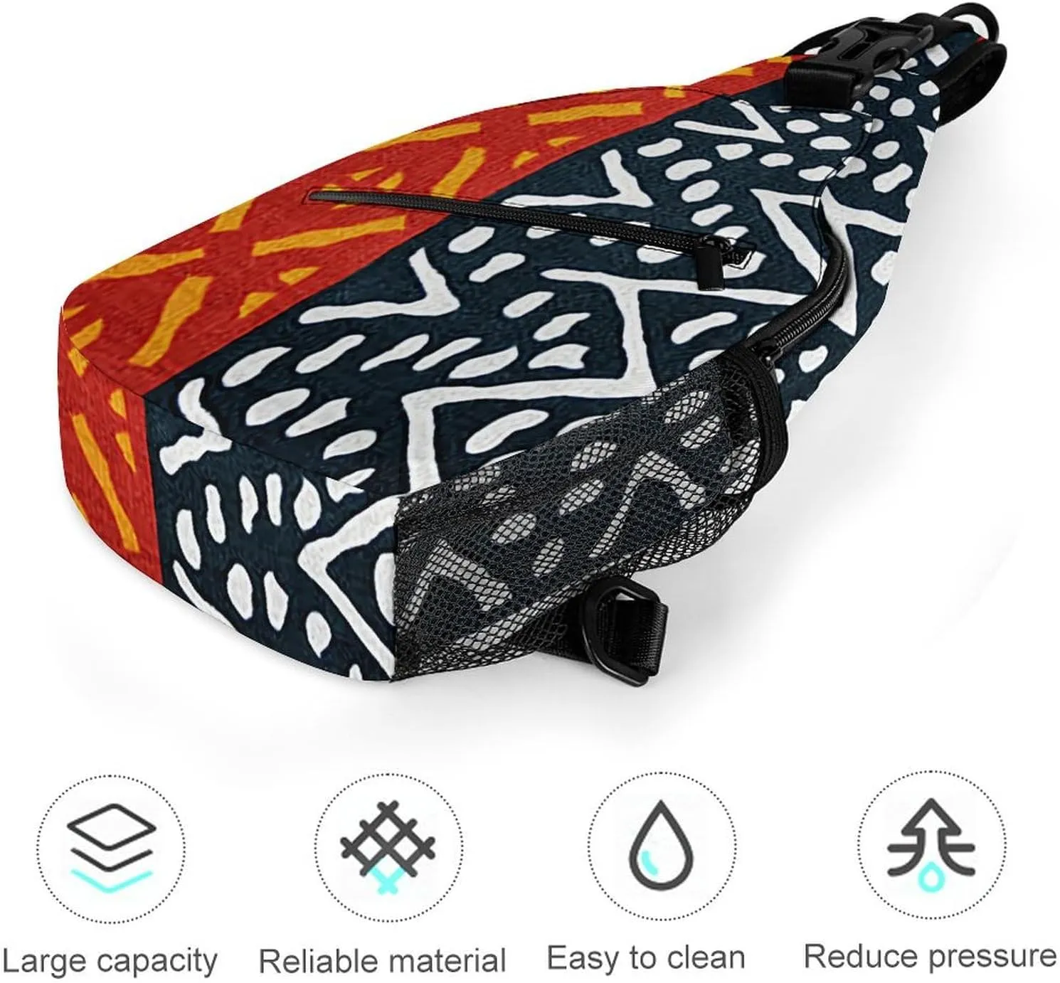 African Print A Spacious And Large Capacity Portable Adjustable Chest Bag