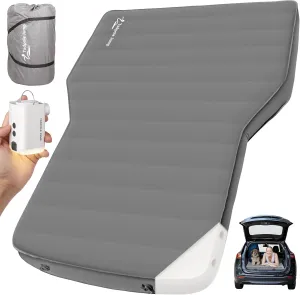 Air Mattress with Foam for Tesla Model Y, Self-Inflating Sleeping Pad for Camping SUV, Car Inflatable Bed with Rechargeable Pump (Gray)