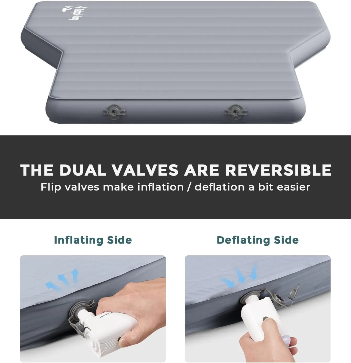 Air Mattress with Foam for Tesla Model Y, Self-Inflating Sleeping Pad for Camping SUV, Car Inflatable Bed with Rechargeable Pump (Gray)