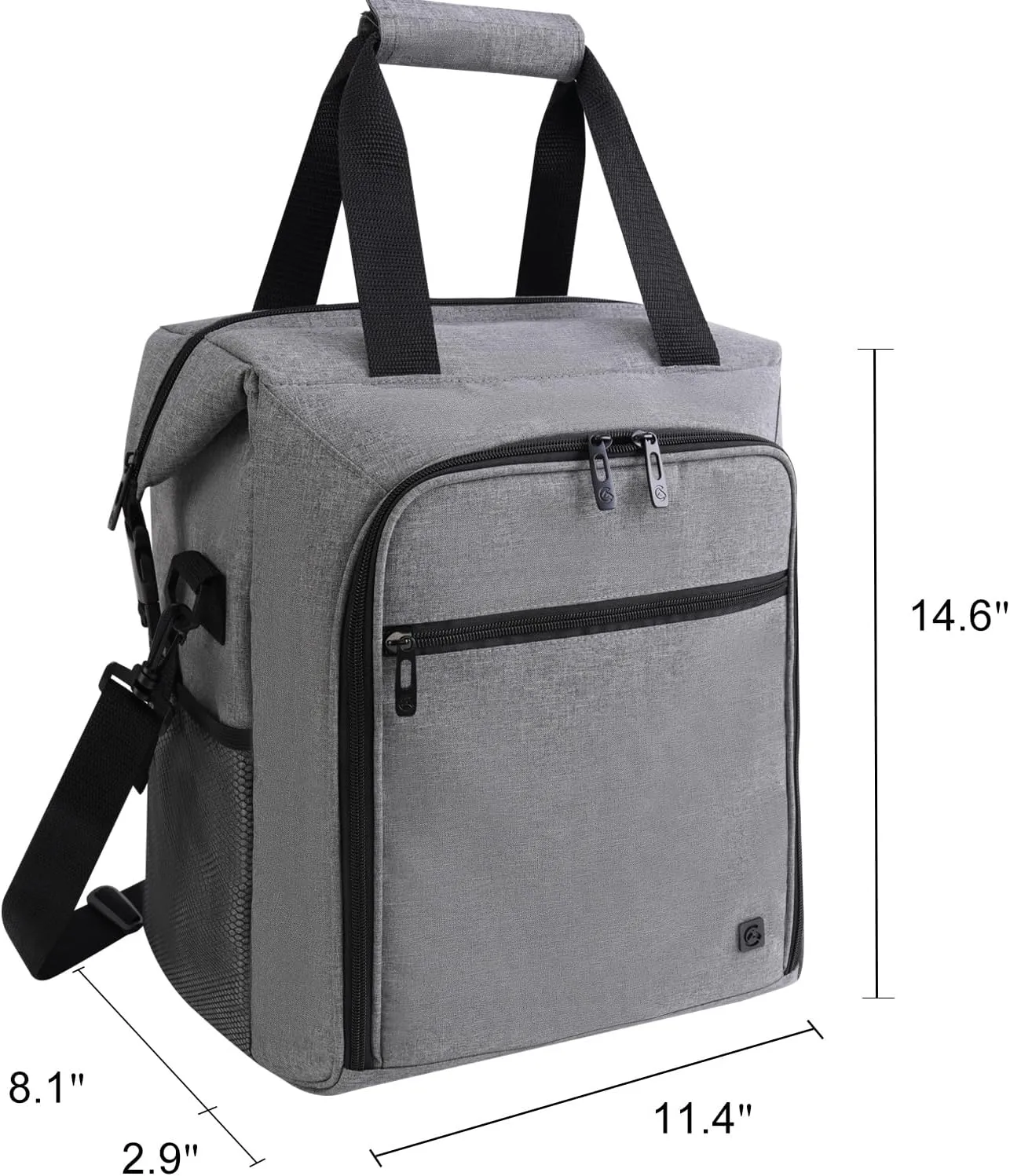 ALLCAMP 6 Bottle Wine Tote Bag with Cooler Compartment，Picnic Set Carrying Two Sets of Tableware（Gray）