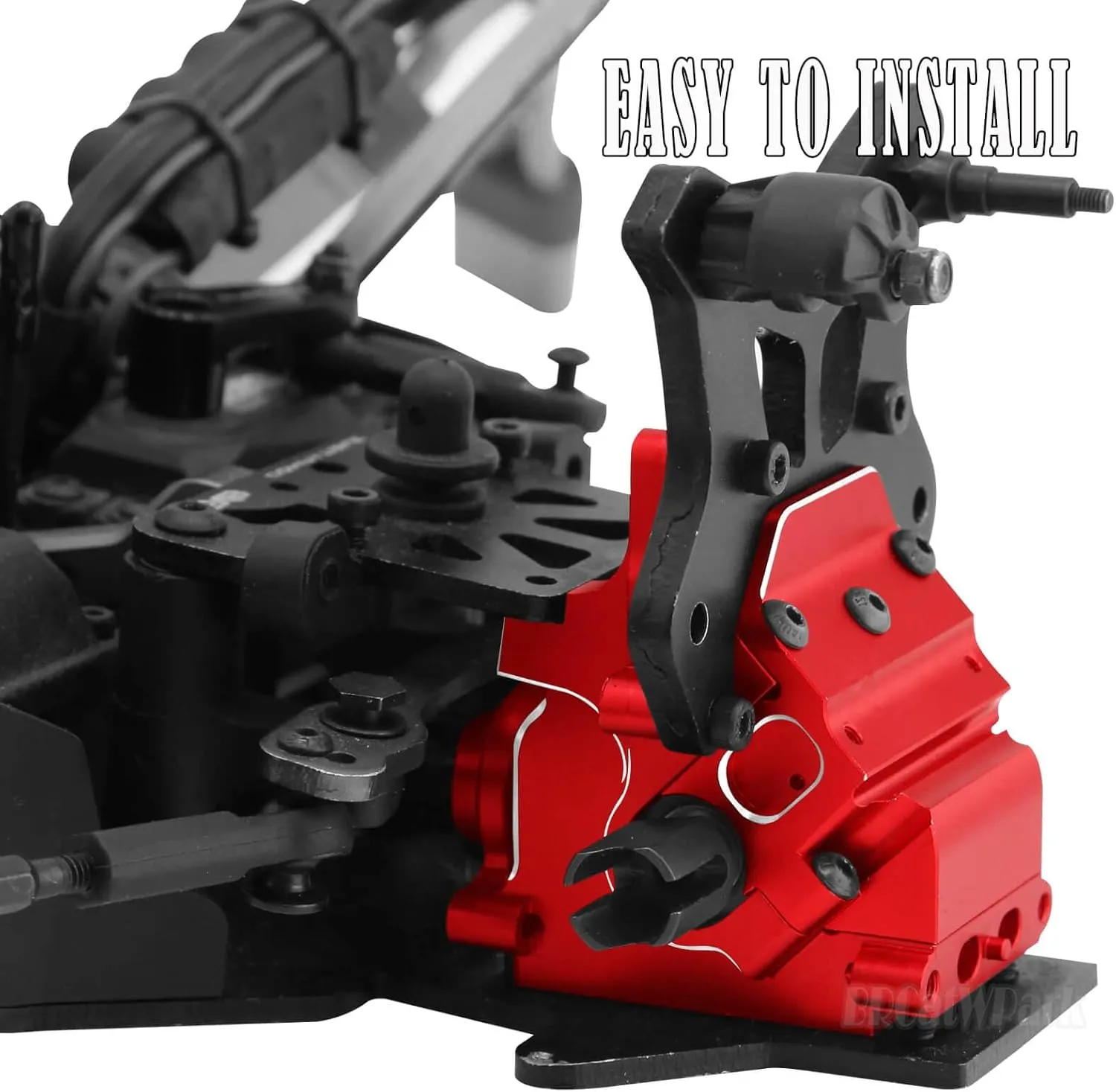 Aluminum RC Gearbox & 43T Differential w/13T Main Gear Upgrades Part for Arrma 1/7 Fireteam Felony Infraction Mojave 6s BLX Limitless,1/8 Kraton Notorious Outcast Typhon 6s BLX,Red