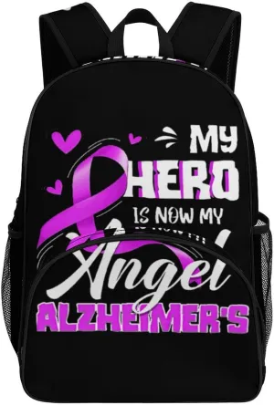 Alzheimer's Disease Awareness Backpack for Worker Teacher Business Hiking Travel Bag Shoulders Bag