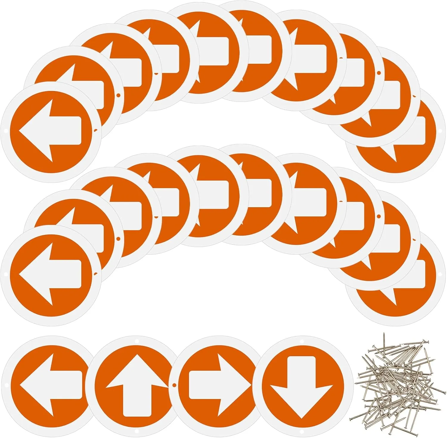 Amylove Reflective Trail Markers Bright Trail Signs Lightweight Glow Trail Arrows Markers for Tree Marking Reflector Camping Hunting Hiking and More, Orange