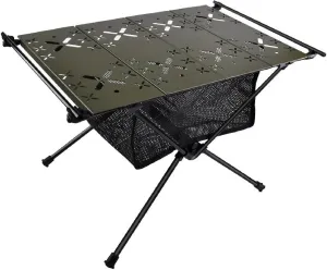 APLUSH Portable Camping Table, Aluminum Lightweight Beach Table with Easy Carrying Bag for Indoor, Outdoor, Camping, Backyard, BBQ, Party, Patio, Beach, Picnic,Travel,Fishing,Army Green