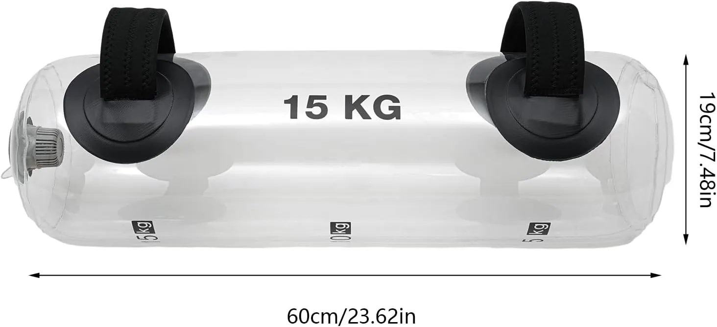 Aqua Bag Fitness 33/44/55LBS Adjustable Water Weight Training Workout Water Bag Portable Stability Fitness Equipment for Home Gym Core and Balance Exercise W/ Inflator