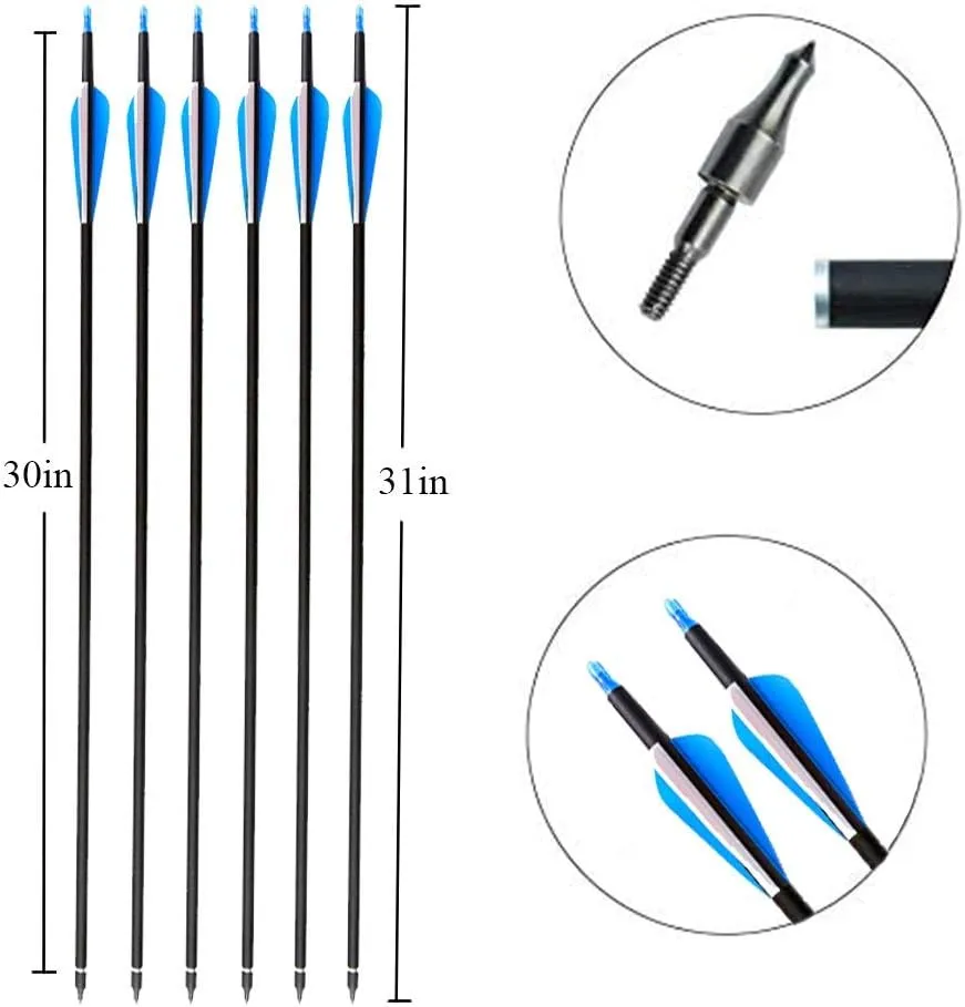 Archery 51" Takedown Recurve Bow and Arrows Set for Adults Metal Riser Longbow Kit Right Hand Straight Bow for Beginner Hunting Shooting Practice 30 40 50lb