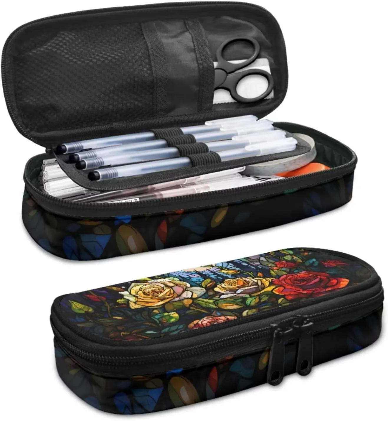 Artsy Rose Kids Backpack and Lunch Box Set Boys Girls 9-10, 3 In 1 Primary Middle School Backpack Matching Combo Large Capacity Lightweight Bookbag and Pencil Case Bundle