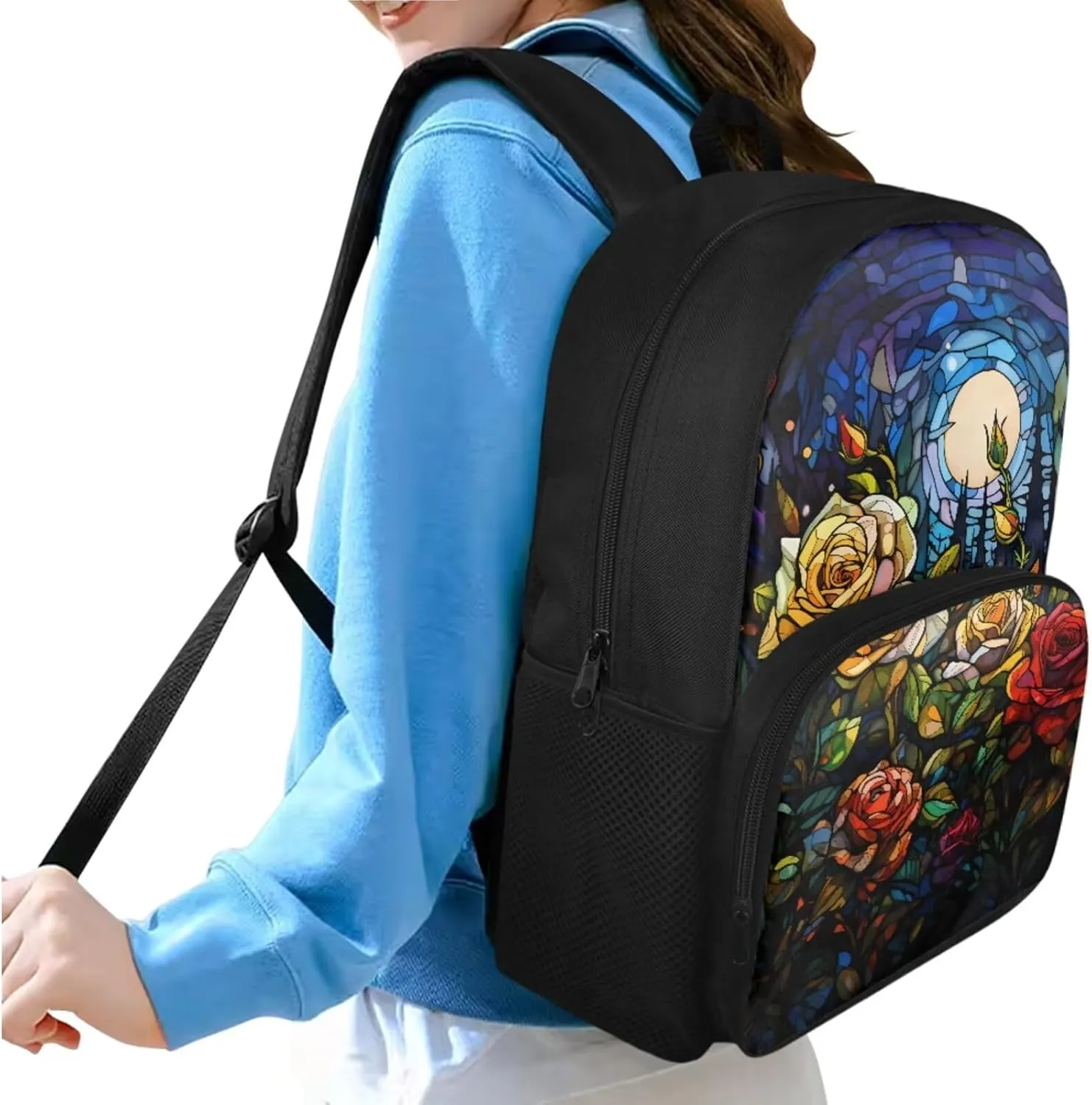 Artsy Rose Kids Backpack and Lunch Box Set Boys Girls 9-10, 3 In 1 Primary Middle School Backpack Matching Combo Large Capacity Lightweight Bookbag and Pencil Case Bundle
