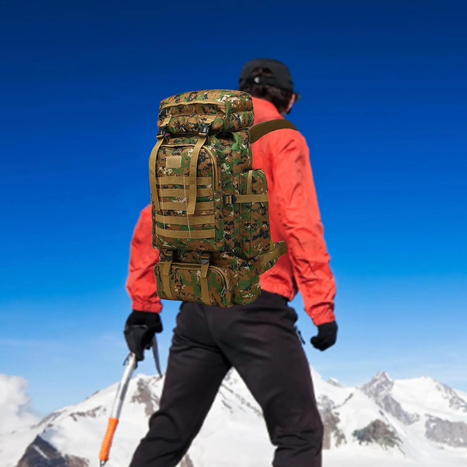 Assault Pack - 80l Outdoor Hiking Backpack Men, Waterproof Men Hunting Backpacks | Large Outdoor Backpack Men, Large Trekking Assault Rucksack Pack for Outdoor Activities Mountaineering, Trekking