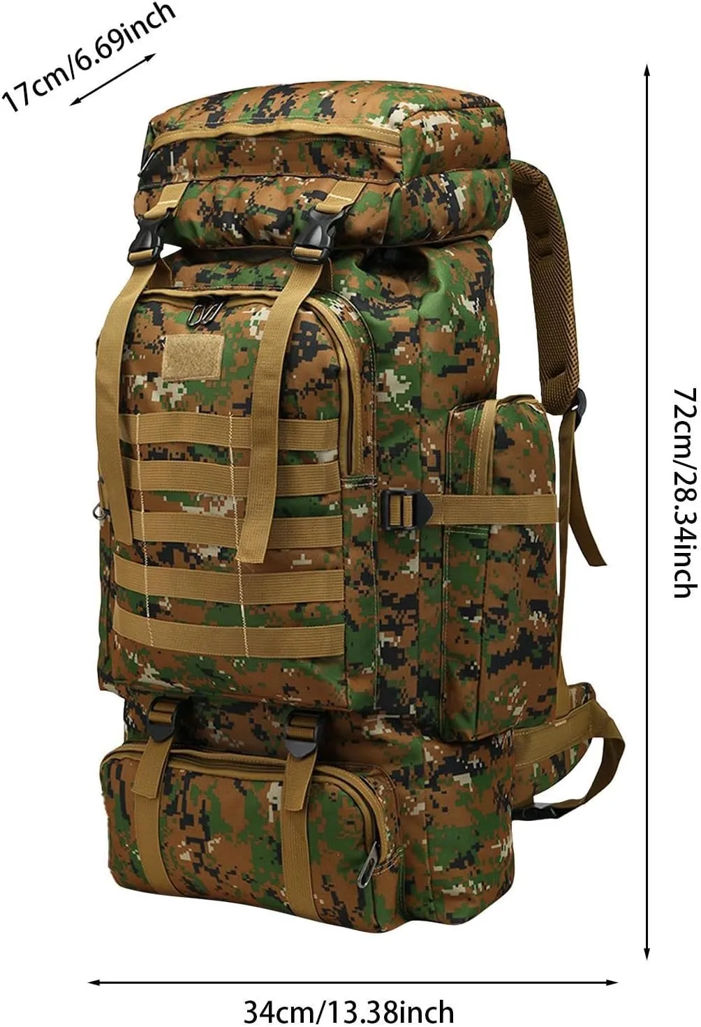 Assault Pack - 80l Outdoor Hiking Backpack Men, Waterproof Men Hunting Backpacks | Large Outdoor Backpack Men, Large Trekking Assault Rucksack Pack for Outdoor Activities Mountaineering, Trekking