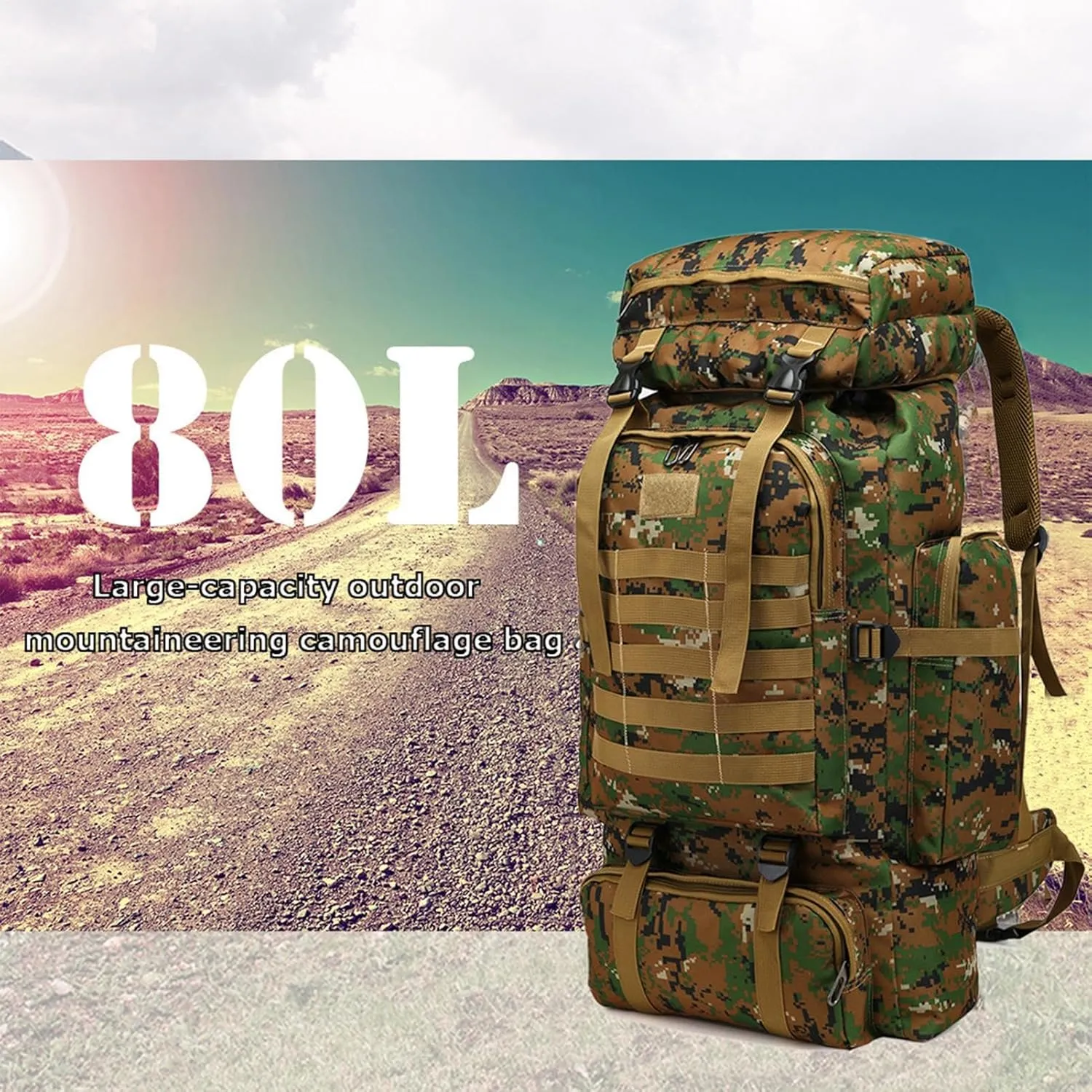 Assault Pack - 80l Outdoor Hiking Backpack Men, Waterproof Men Hunting Backpacks | Large Outdoor Backpack Men, Large Trekking Assault Rucksack Pack for Outdoor Activities Mountaineering, Trekking
