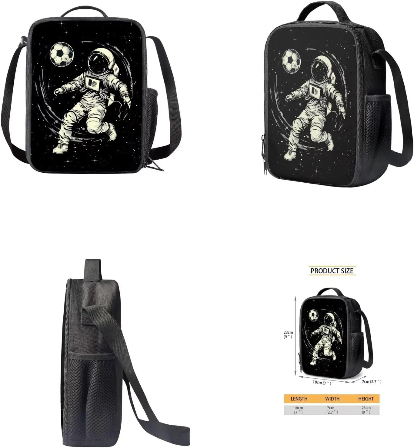 Astronaut Axolotl Bookbags for 7Th Grade Boys Backpack and Lunch Box Set Water Bottle Sleeve Pencil Case Zipper 4-In-1 School Supplies for Teen Boys Kids Students Back To School
