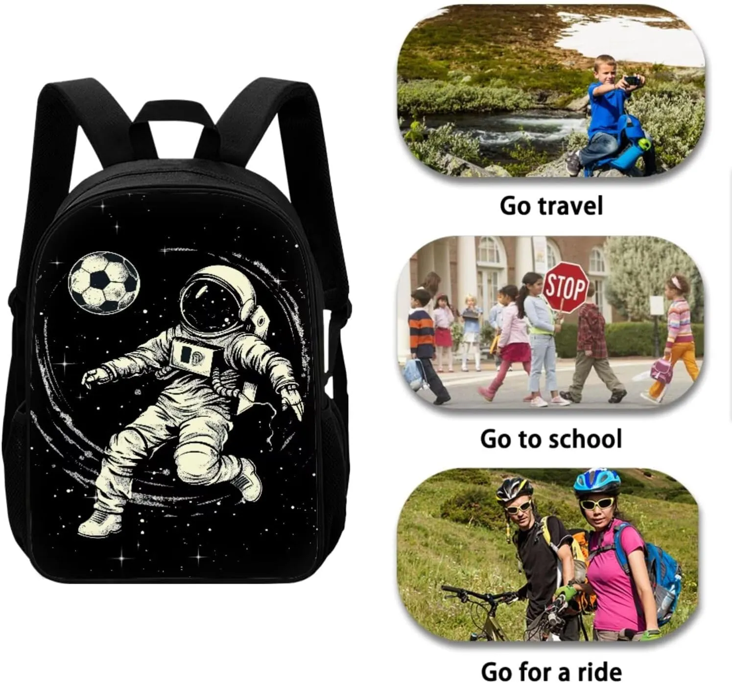Astronaut Axolotl Bookbags for 7Th Grade Boys Backpack and Lunch Box Set Water Bottle Sleeve Pencil Case Zipper 4-In-1 School Supplies for Teen Boys Kids Students Back To School