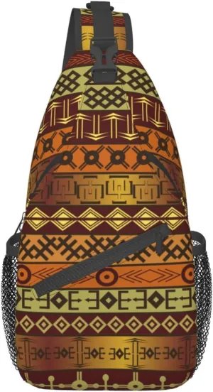 ASYG African Sling Bag Crossbody Backpack Women Men Travel Chest Backpack for Sports Outdoor Running Hiking