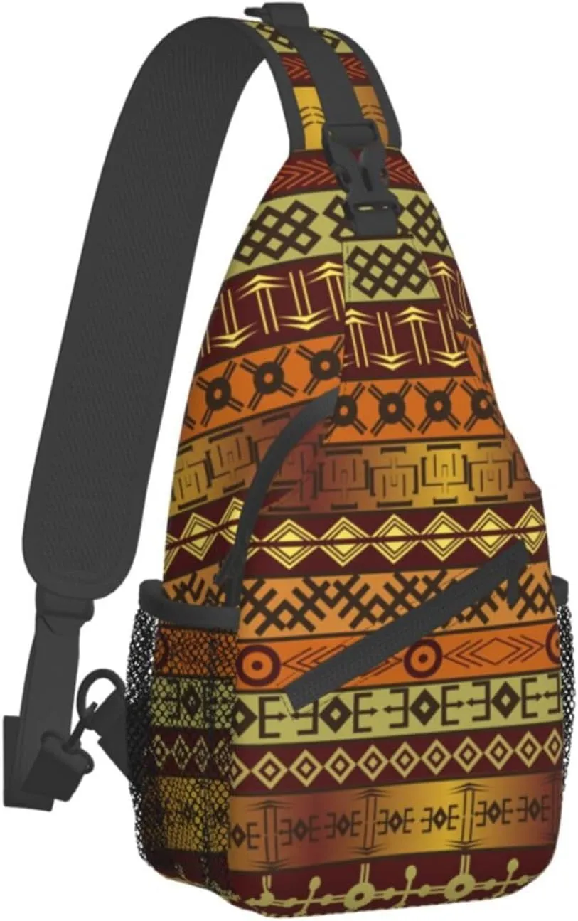 ASYG African Sling Bag Crossbody Backpack Women Men Travel Chest Backpack for Sports Outdoor Running Hiking