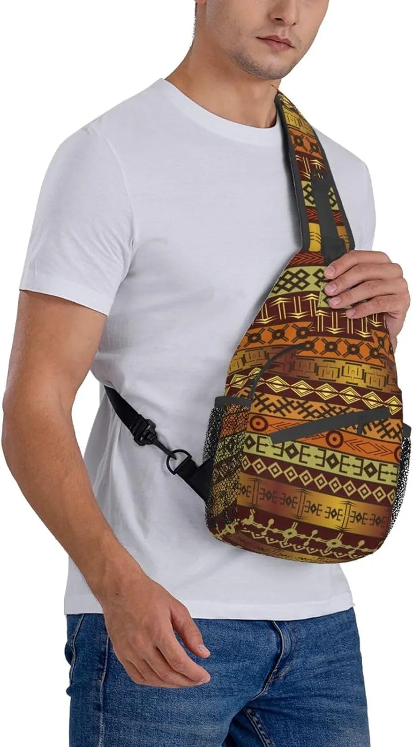 ASYG African Sling Bag Crossbody Backpack Women Men Travel Chest Backpack for Sports Outdoor Running Hiking
