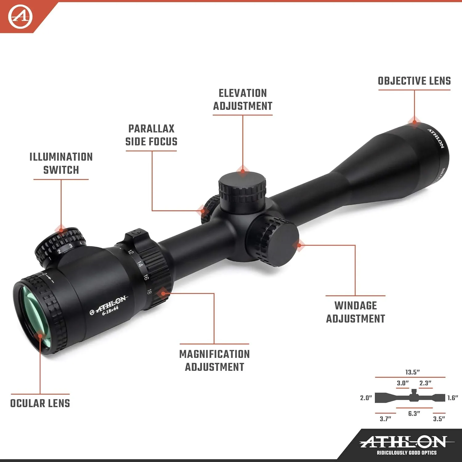 Athlon Optics Neos 6-18x44 Second Focal Plane Riflescopes