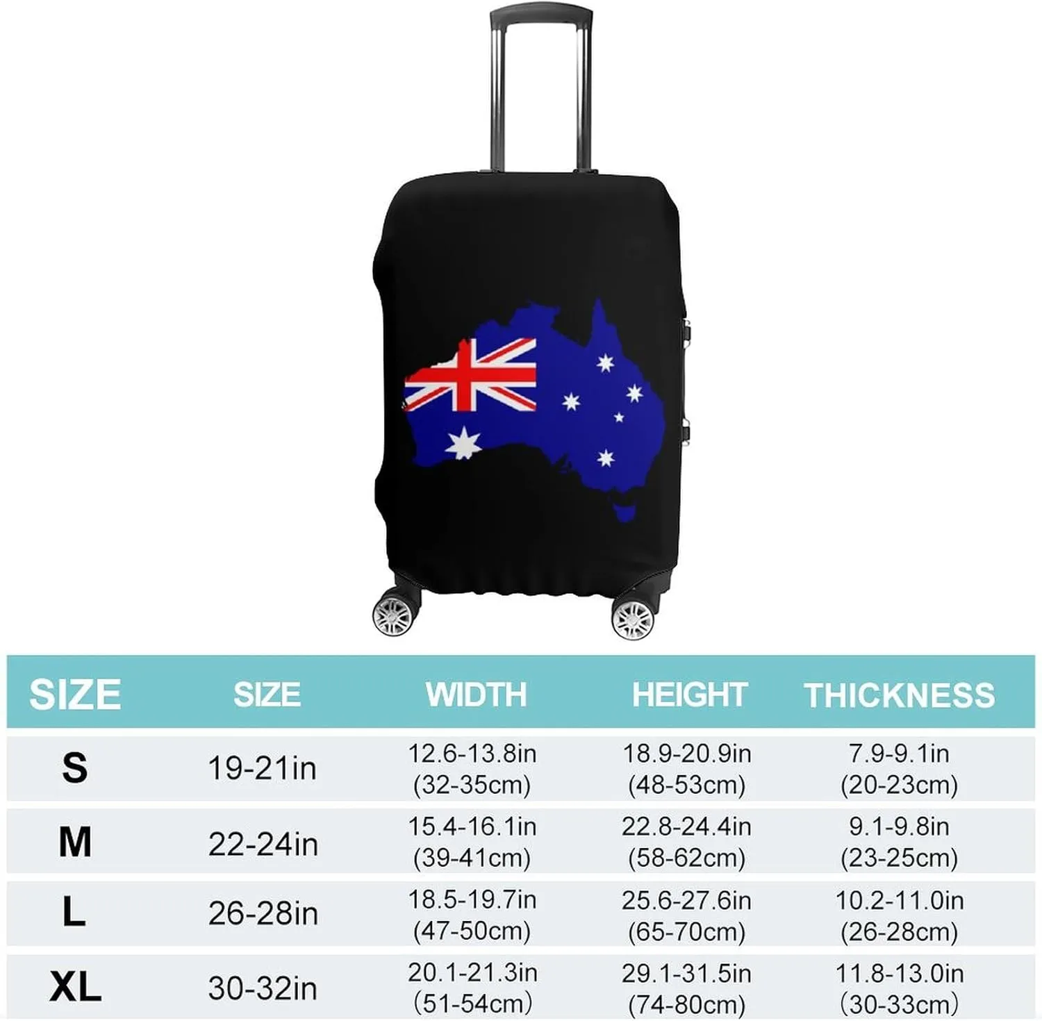 Australia Map Flag Luggage Protector Suitcase Cover Anti-Scratch Washable Fit 18-32 Inch Travel Luggage