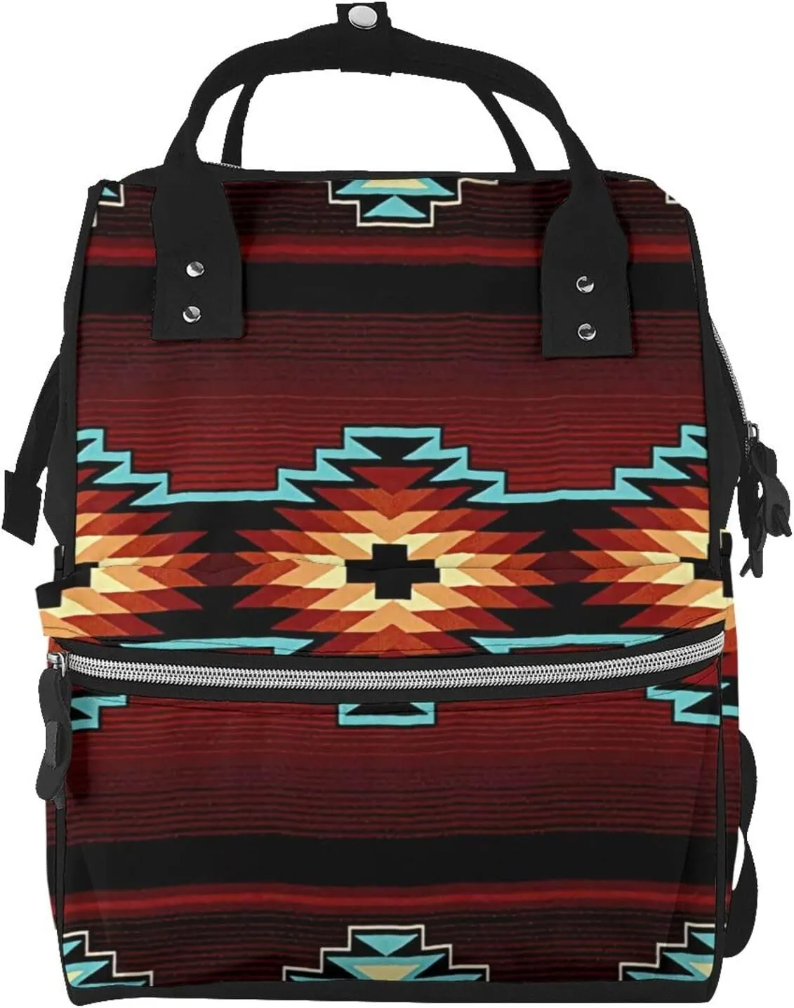 Aztec Tribal Diaper Bag Backpack For Baby Girls, Mom Waterproof Large Nappy Bags For Women