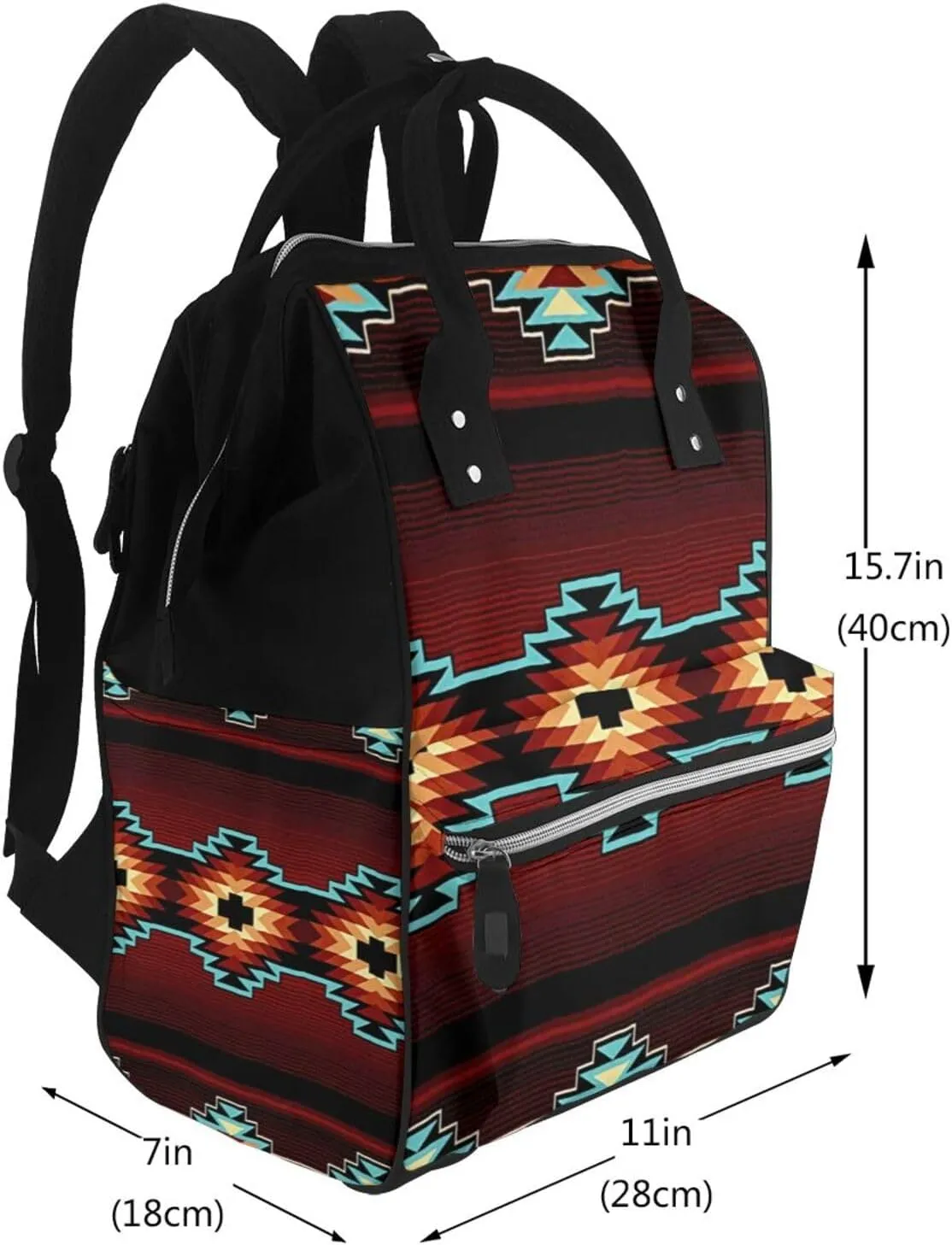 Aztec Tribal Diaper Bag Backpack For Baby Girls, Mom Waterproof Large Nappy Bags For Women