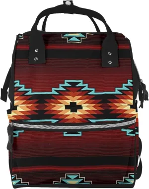 Aztec Tribal Diaper Bag Backpack For Baby Girls, Mom Waterproof Large Nappy Bags For Women