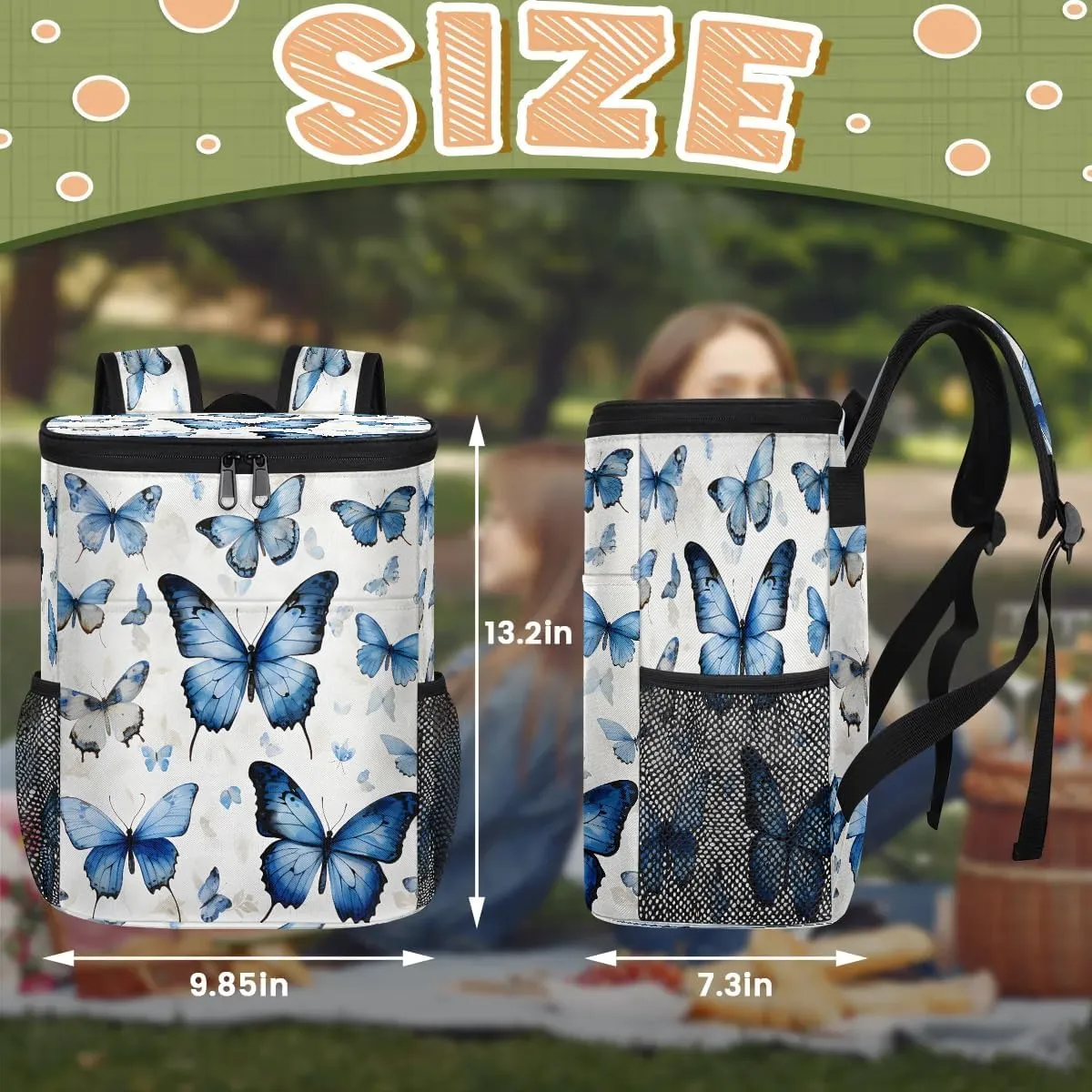 Backpack Cooler Butterfly Cooler Backpack Insulated Leak Proof Soft Cooler Bag for Men Women Lunch Backpack for Camping Picnic Hiking Beach Travel