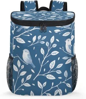 Backpack Cooler Cute Birds Leaves Cooler Backpack Insulated Leak Proof Soft Cooler Bag for Men Women Lunch Backpack for Camping Picnic Hiking Beach Travel