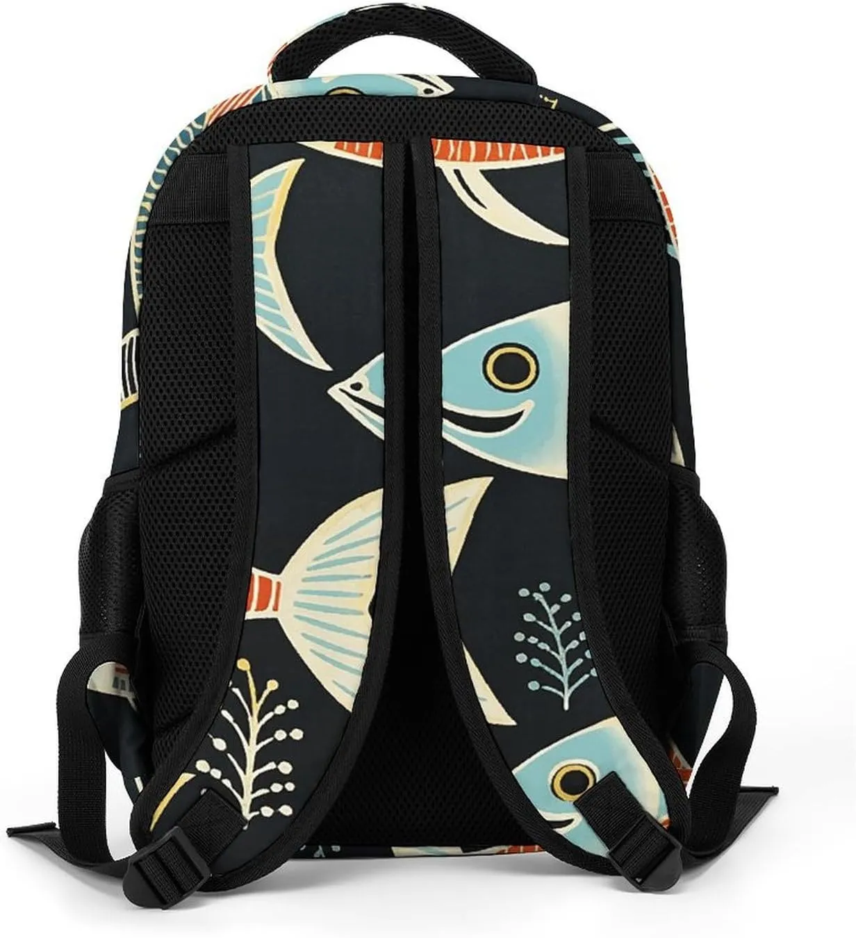 Backpack for Men Women Laptop Backpack Fish Print Pattern Casual Daypack Laptop Bag for Travel