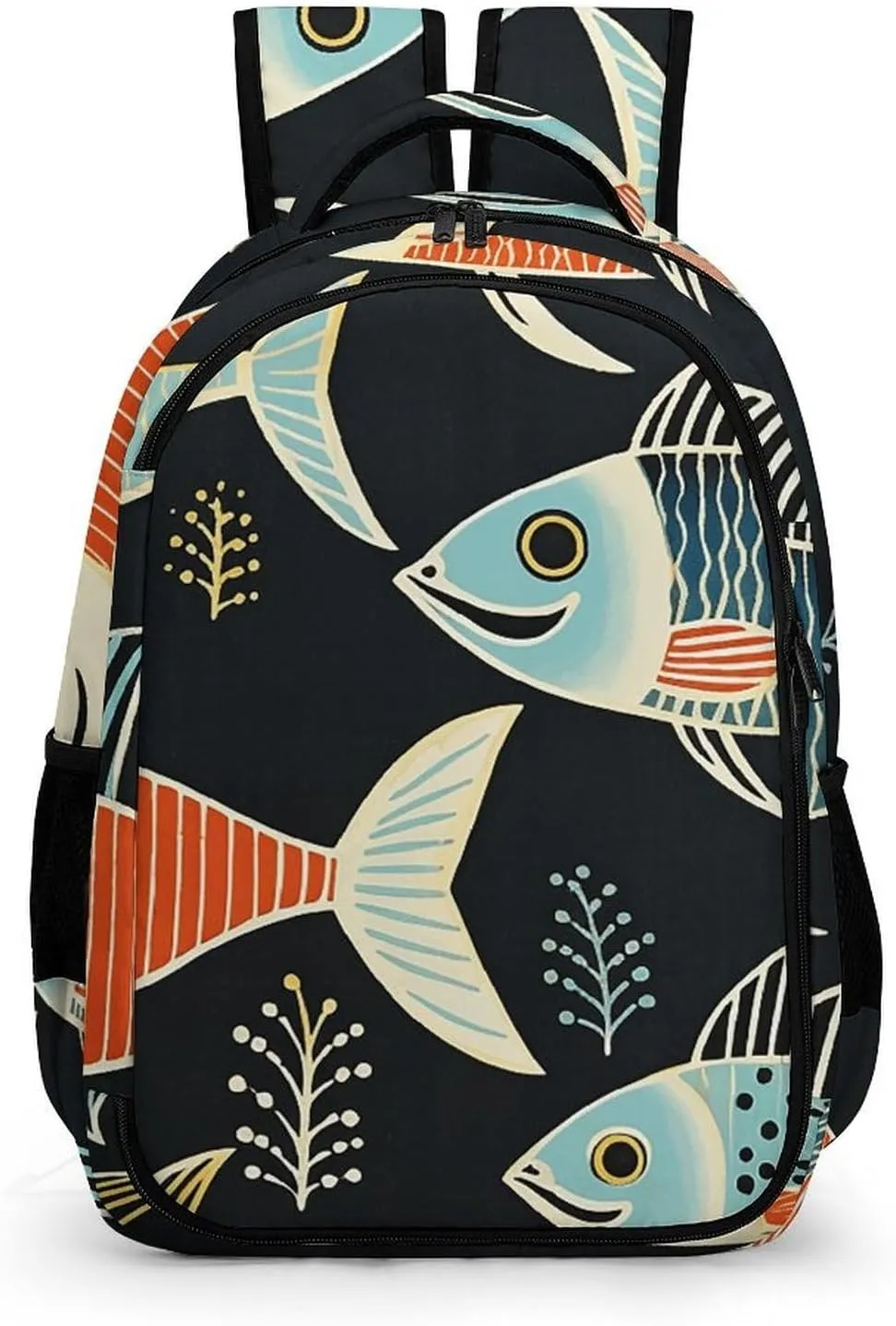 Backpack for Men Women Laptop Backpack Fish Print Pattern Casual Daypack Laptop Bag for Travel