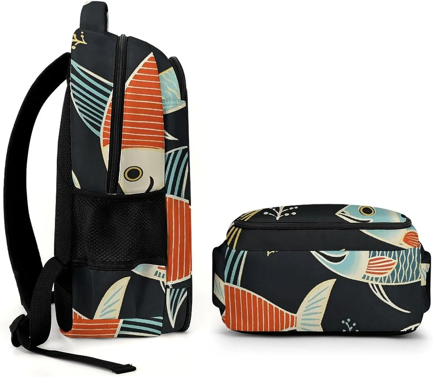 Backpack for Men Women Laptop Backpack Fish Print Pattern Casual Daypack Laptop Bag for Travel