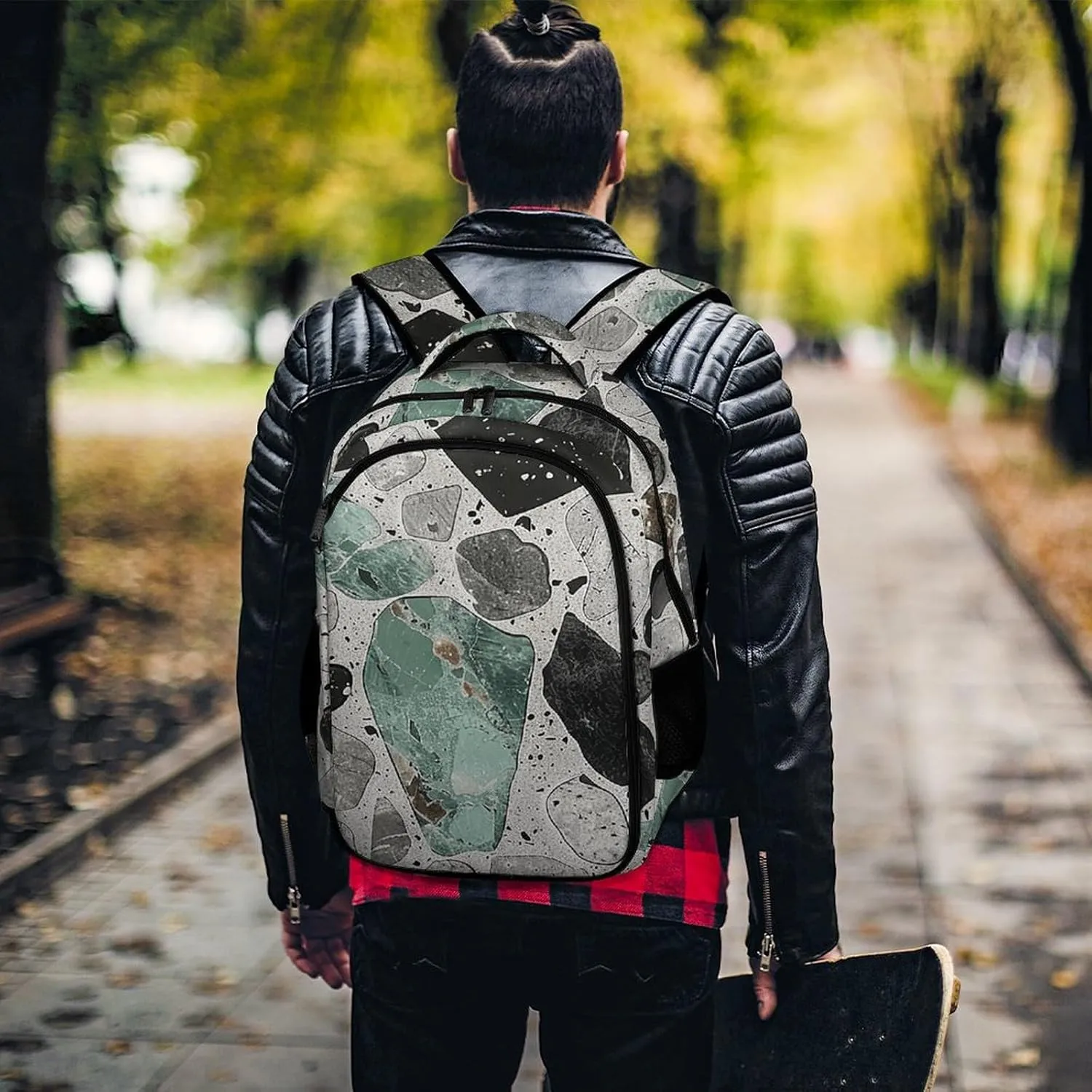 Backpack for Men Women Laptop Backpack Gray And Black Casual Daypack Laptop Bag for Travel