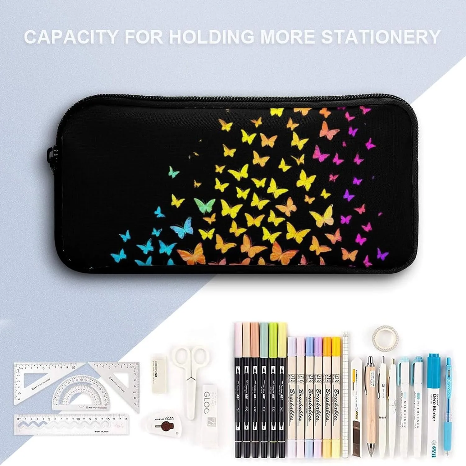 Backpack for Women Men Bookbag Travel Daypack Lunch Bag Cosmetic Bag (Colorful Orange Monarch Butterfly (1))