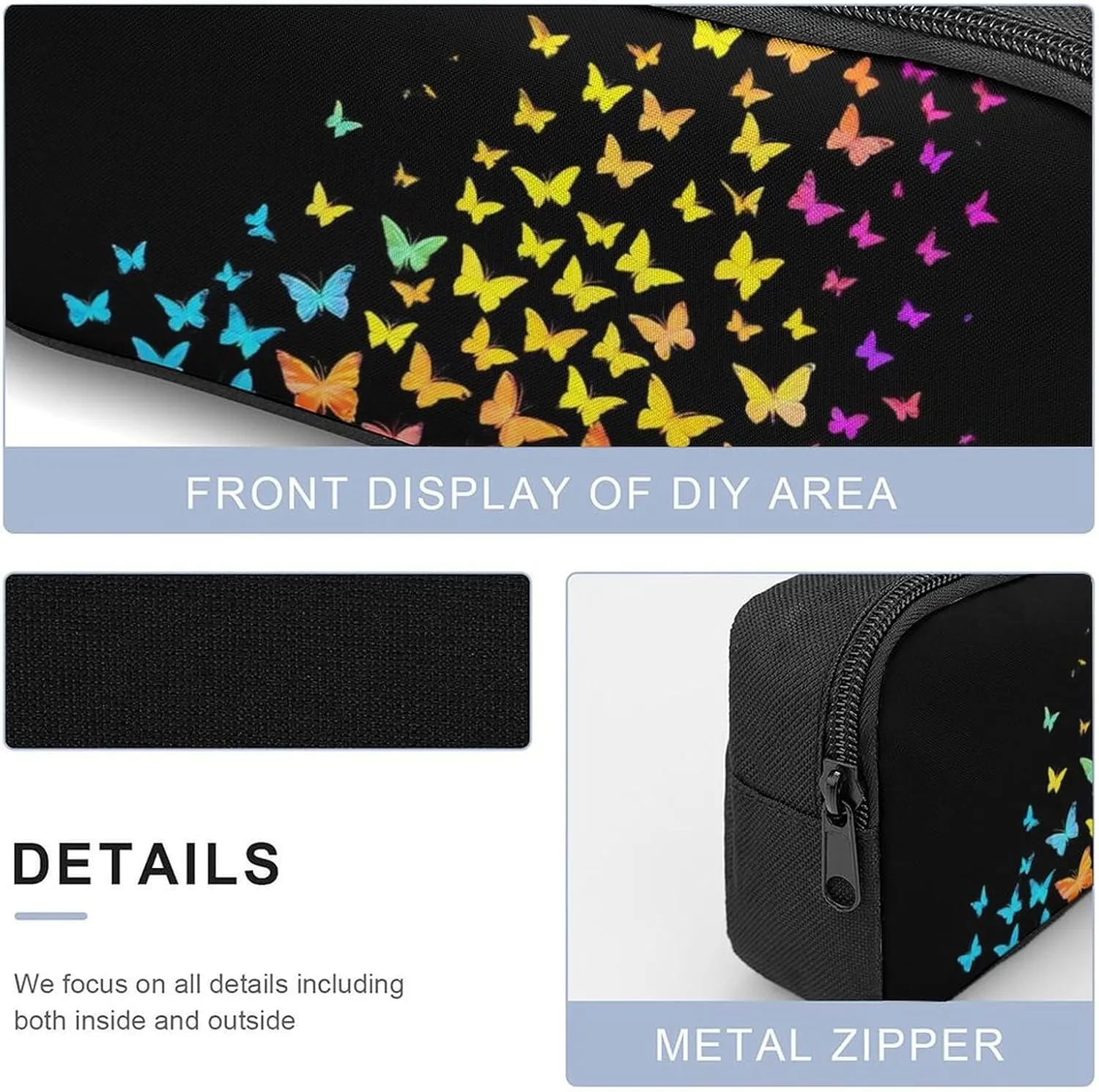 Backpack for Women Men Bookbag Travel Daypack Lunch Bag Cosmetic Bag (Colorful Orange Monarch Butterfly (1))